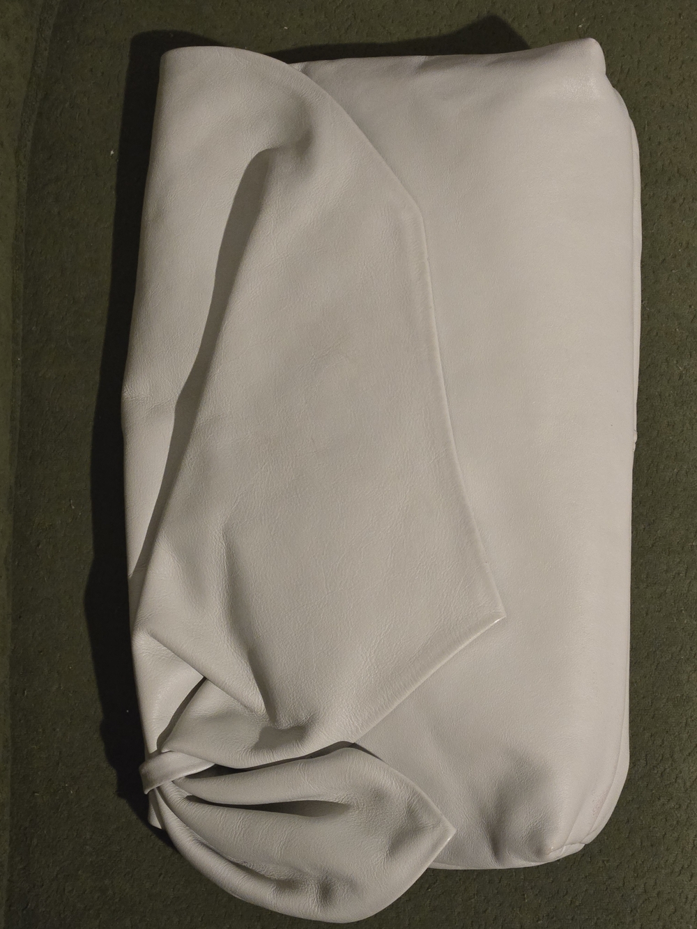 Vintage ALBI Dove Gray Leather Fold-Over Clutch